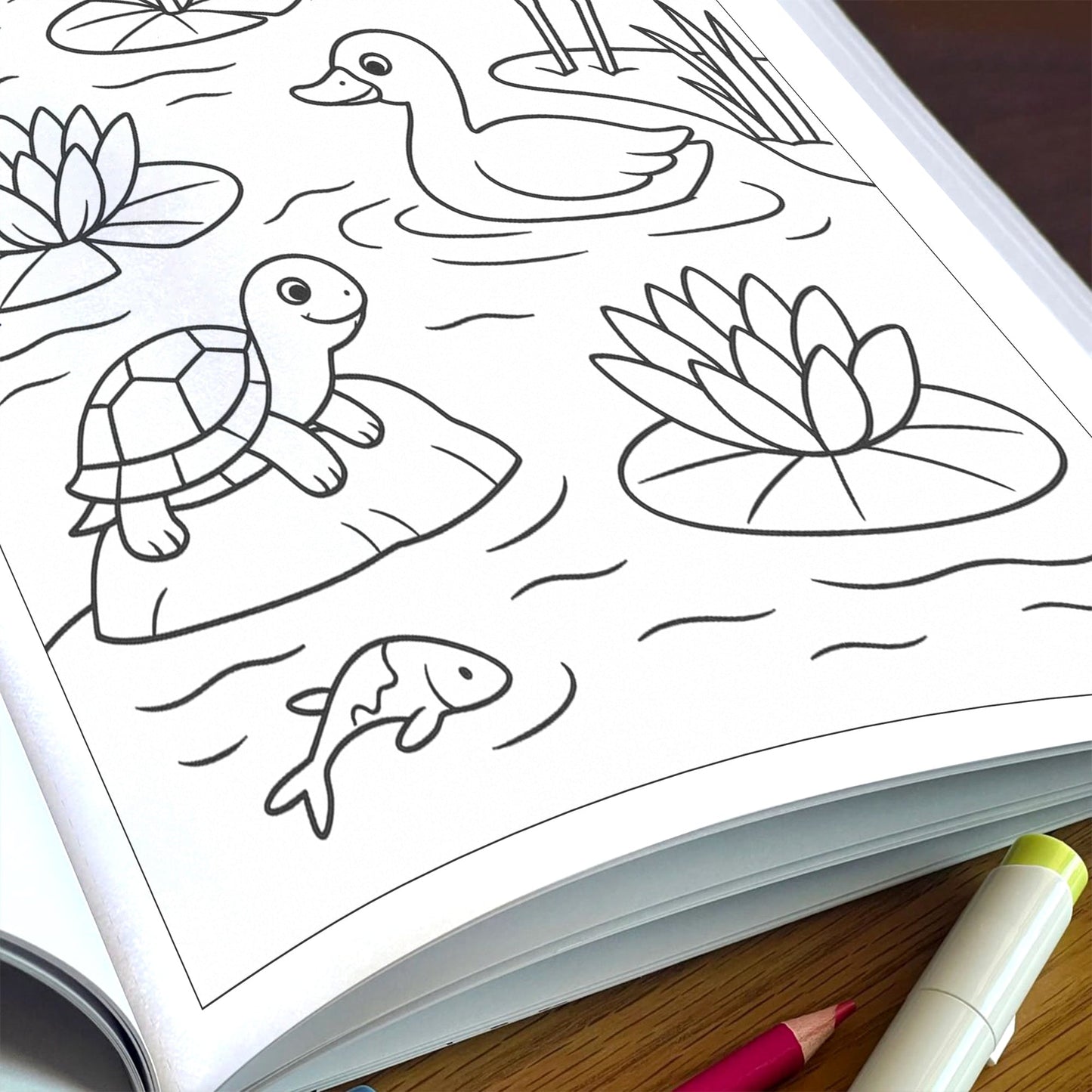 Lily Pond Dreams – Flower Coloring Pages – 48 Pages – Peaceful, Nature-Inspired, Water Garden Art – For Adults