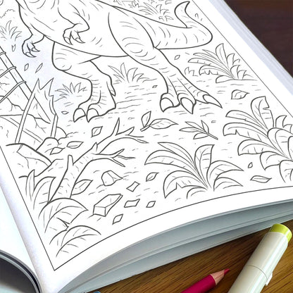 Jurassic Park Adventures – Dinosaur Coloring Pages – 48 Pages – Exciting, Wild, Prehistoric Fun – For Kids