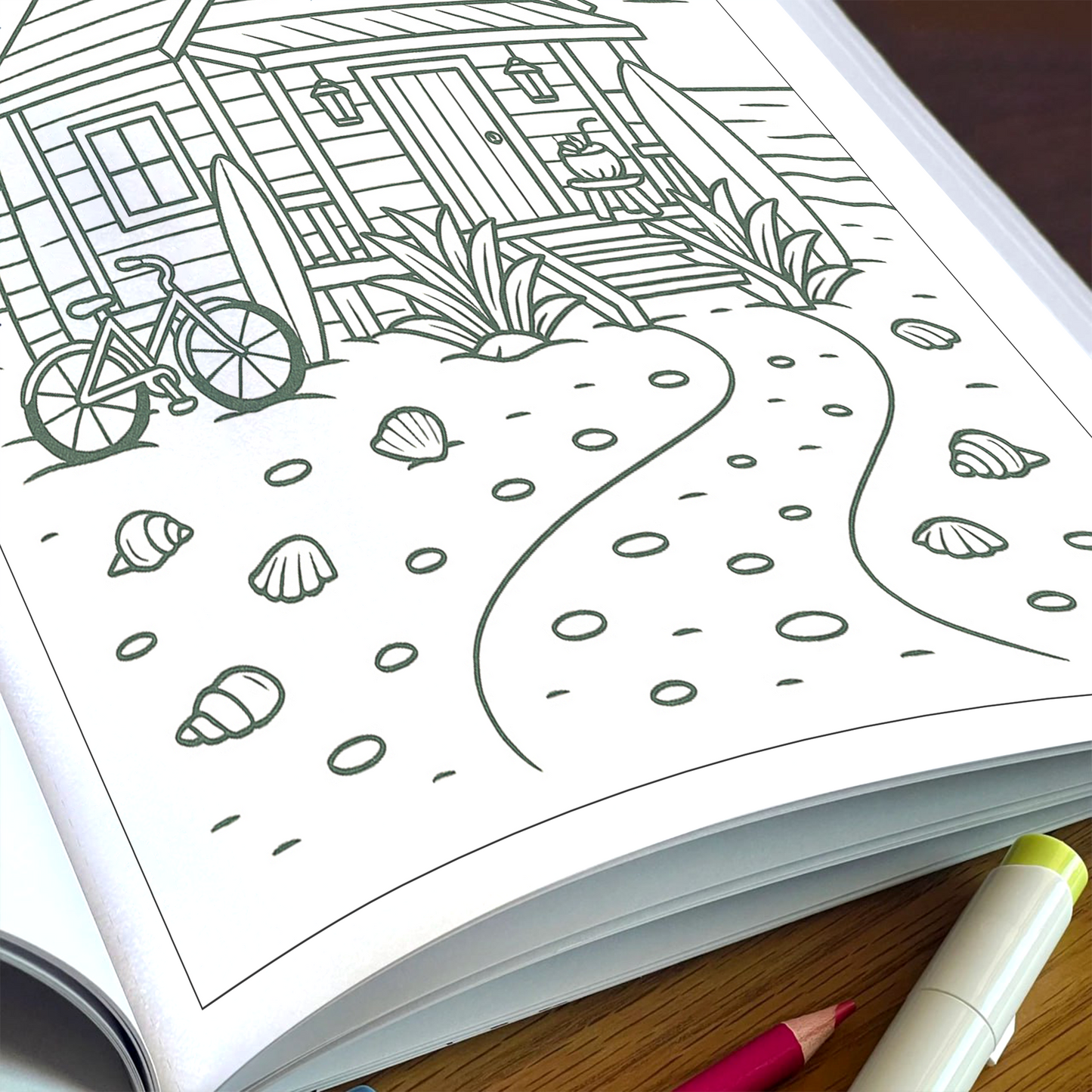 Cozy Island Life Coloring Pages – 48 Pages – Chill, Peaceful, Tropical Moments – For Adults
