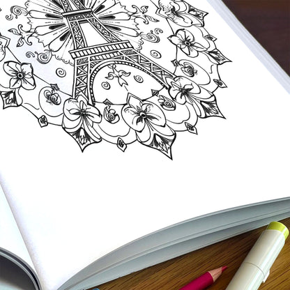 Architectural Mandalas of the World – Mandala Coloring Pages – 48 Pages – Eiffel Tower, Pyramids, Taj Mahal & More – For Adults