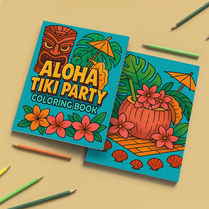Aloha Tiki Party Coloring Pages for Kids – 48 Fun Island Designs
