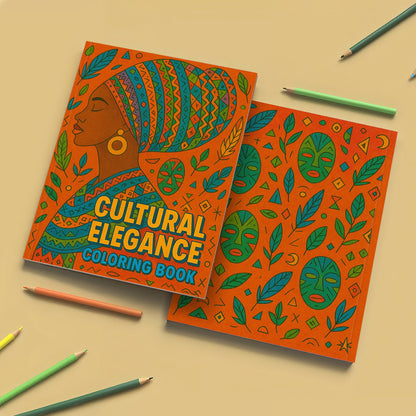 Cultural Elegance Coloring Pages – 48 Pages – Intricate Patterns, Regal Women, Global Style – For Adults