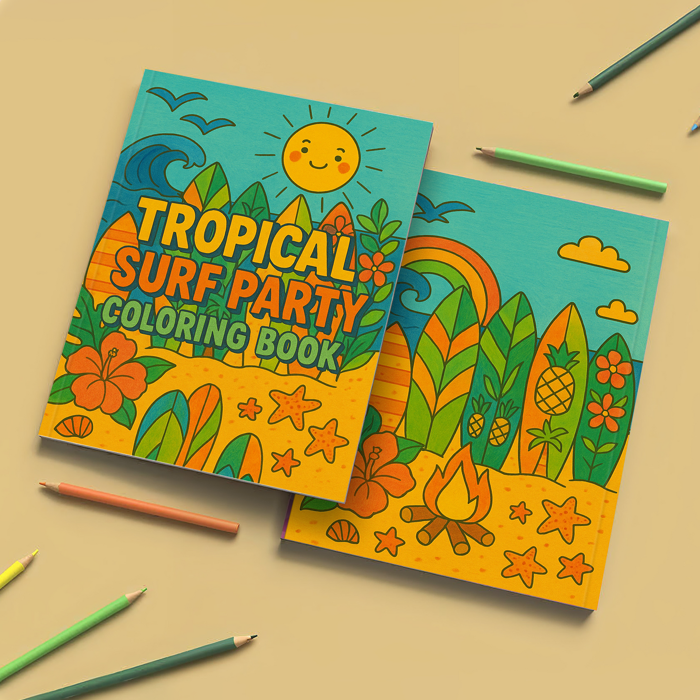 Tropical Surf Party Coloring Pages – 48 Fun Designs for Kids