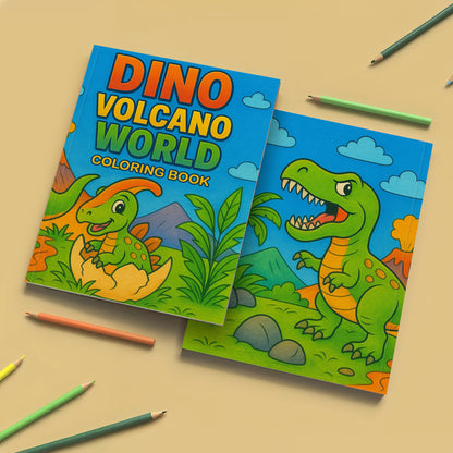 Dino Volcano World Coloring Pages for Kids – 48 Action-Packed Designs