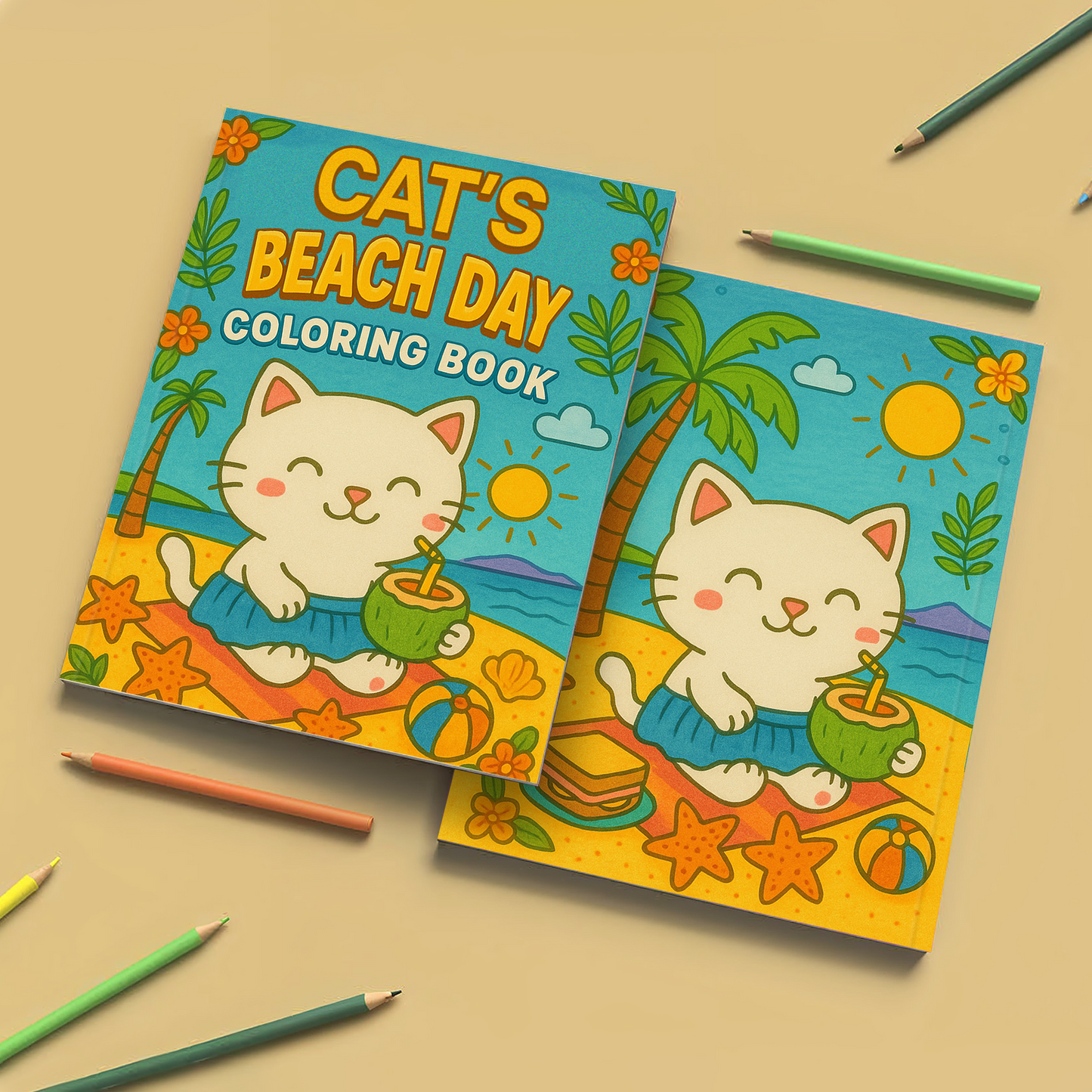 Beach Day Kitty Coloring Pages – 48 Cute & Fun Designs for Kids