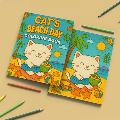 Beach Day Kitty Coloring Pages – 48 Cute & Fun Designs for Kids