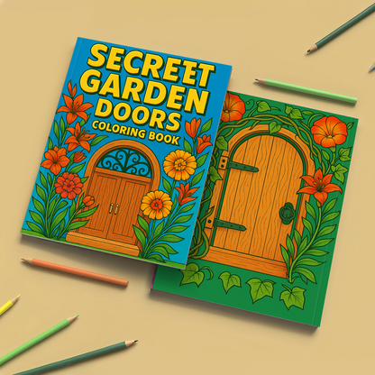 Secret Garden Doors Coloring Pages for Kids – 48 Magical Door Scenes