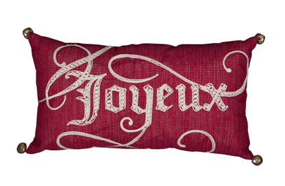 ML17125 Joyeux Christmas Pillow, 8"x14"