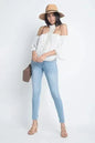 Women's High Neck Long Sleeve Crochet Top