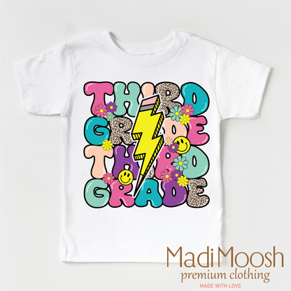 Third Grade Lightning Bolt Back To School Shirt - School Shirt