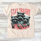 Funny Retro Stay Trashy Racoon Shirt - Printed On Comfort Colors