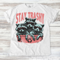 Funny Retro Stay Trashy Racoon Shirt - Printed On Comfort Colors