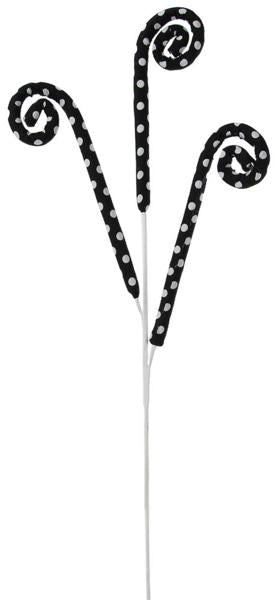 31"L POLKA DOT CURL SPRAY BLACK/WHITE