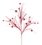 32"L GLITTERED BALL/TWIG FISHLINE SPRAY RED