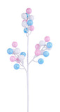 23"L GLITTER BERRY SPRAY LT PINK/LT BLUE/WHITE