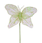 9"W V-CUT FOIL BUTTERFLY PICK, 12"OAL IRIDESCENT MINT GREEN