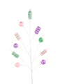 29"L CELLO WRAPPED CANDY SPRAY PINK/LAVENDER/MINT GREEN