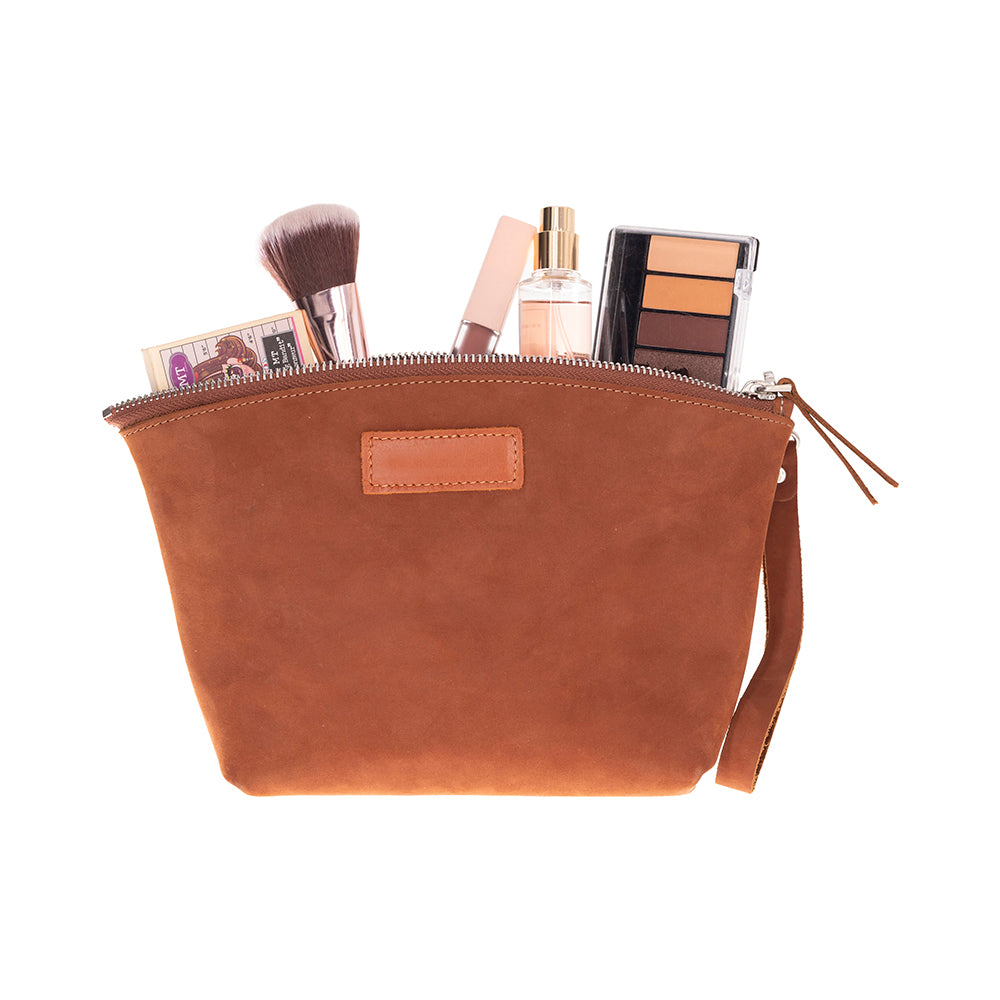 Avondale Premium Leather Dopp Kit - Travel Makeup Bag for Men & Women