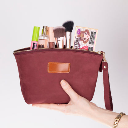 Avondale Premium Leather Dopp Kit - Travel Makeup Bag for Men & Women