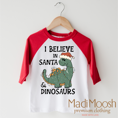 I Believe In Santa And Dinosaurs Christmas Shirt - Christmas Shirt