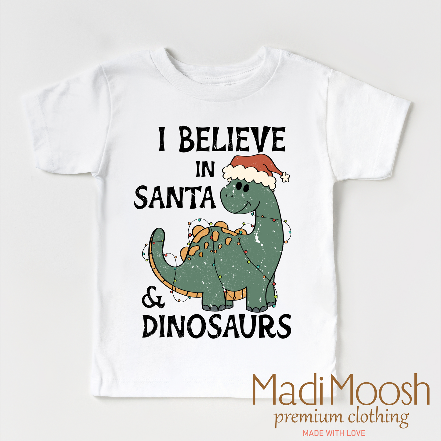 I Believe In Santa And Dinosaurs Christmas Shirt - Christmas Shirt