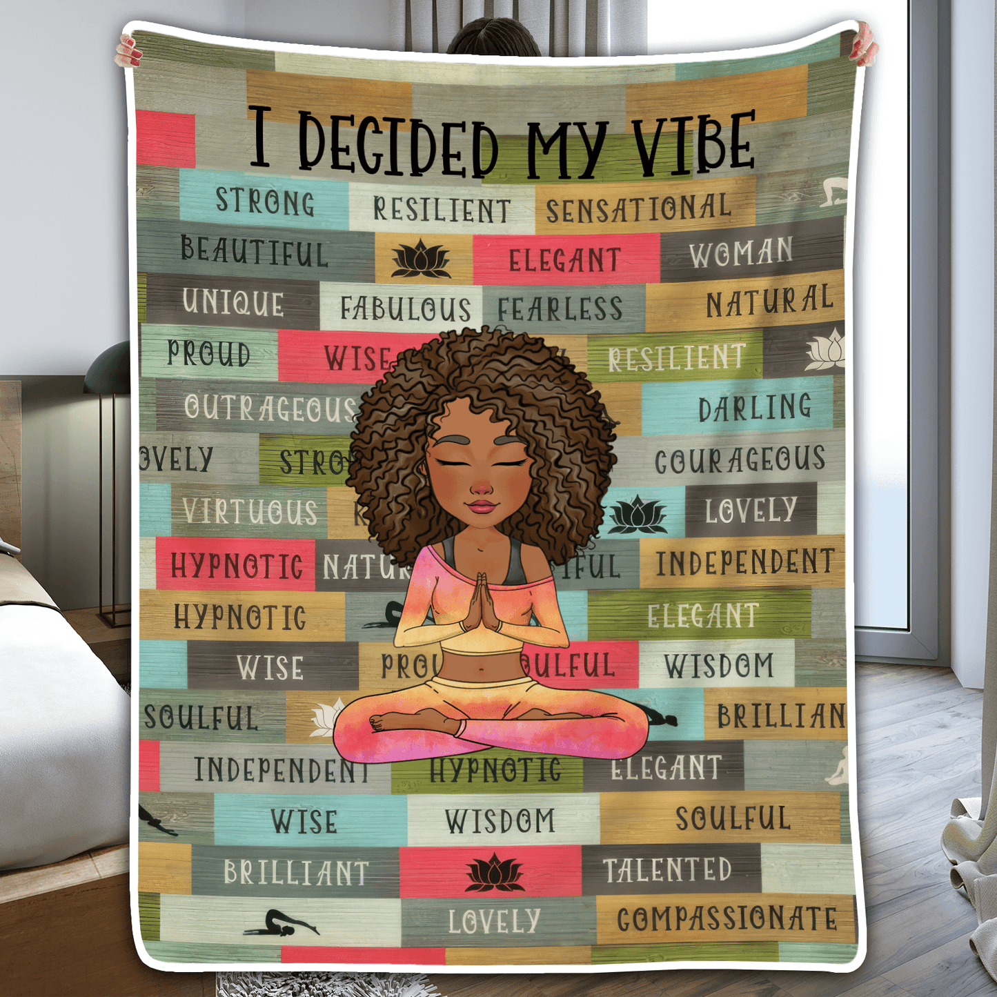 I Decided My Vibe - Personalized Custom Blanket - Gifts for Women, Mental Health Gifts, Inspirational Gifts, Positive Thinking Daily Affirmation