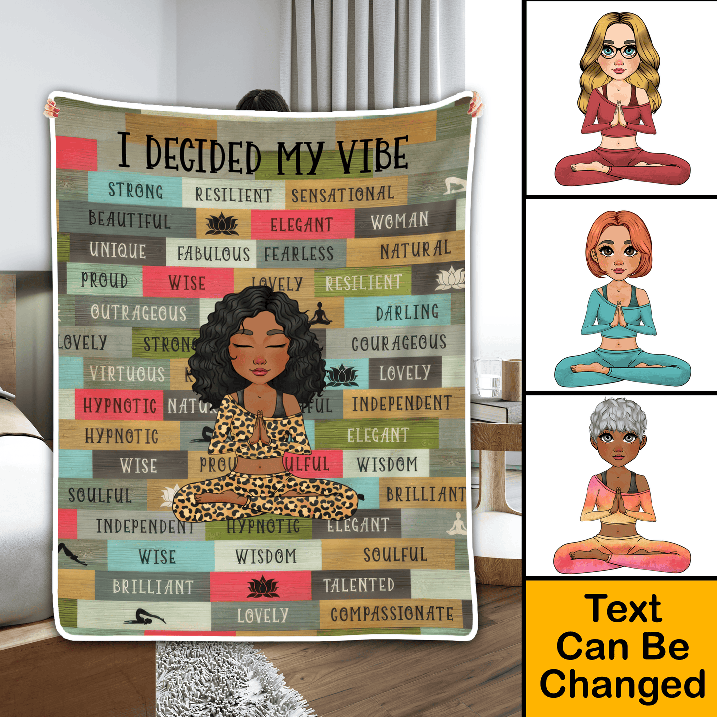 I Decided My Vibe - Personalized Custom Blanket - Gifts for Women, Mental Health Gifts, Inspirational Gifts, Positive Thinking Daily Affirmation