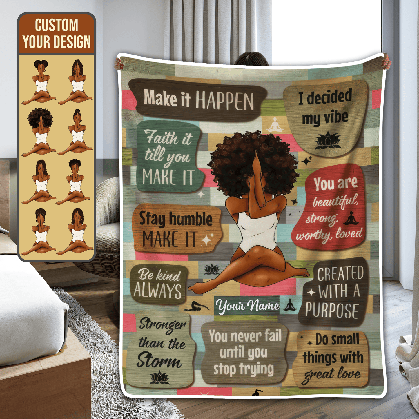 I Am Black Woman - Gift for Black Woman, Sister, Mother, Friends, or Mentor, African American, Black History Month, Juneteenth | Blanket