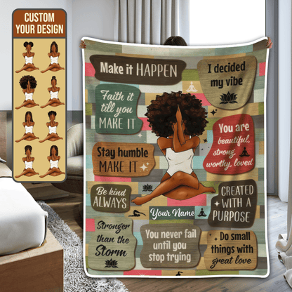 I Am Black Woman - Gift for Black Woman, Sister, Mother, Friends, or Mentor, African American, Black History Month, Juneteenth | Blanket