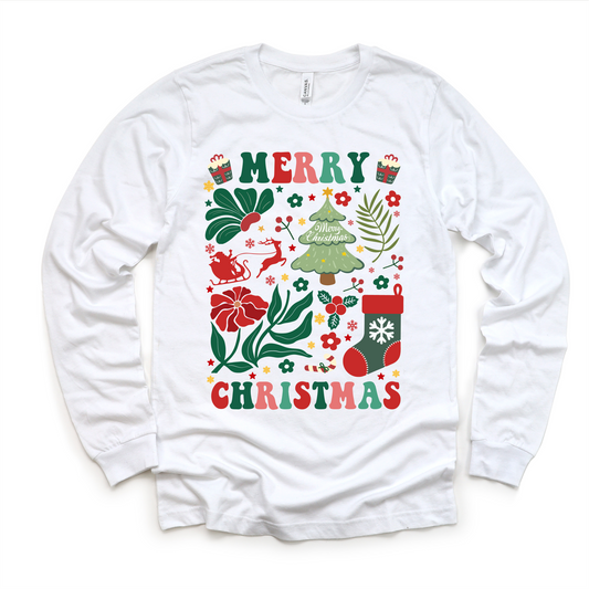 Boho Merry Christmas Shirt -  Long Sleeve Tees & Sweatshirts