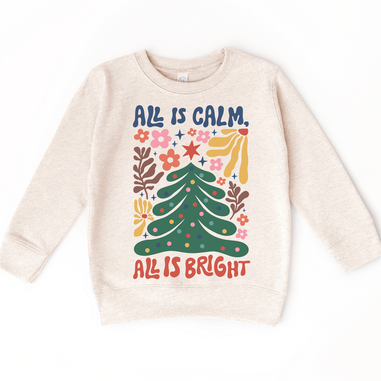 Boho All Is Calm All Is Bright Christmas Shirt -  Long Sleeve Tees & Sweatshirts