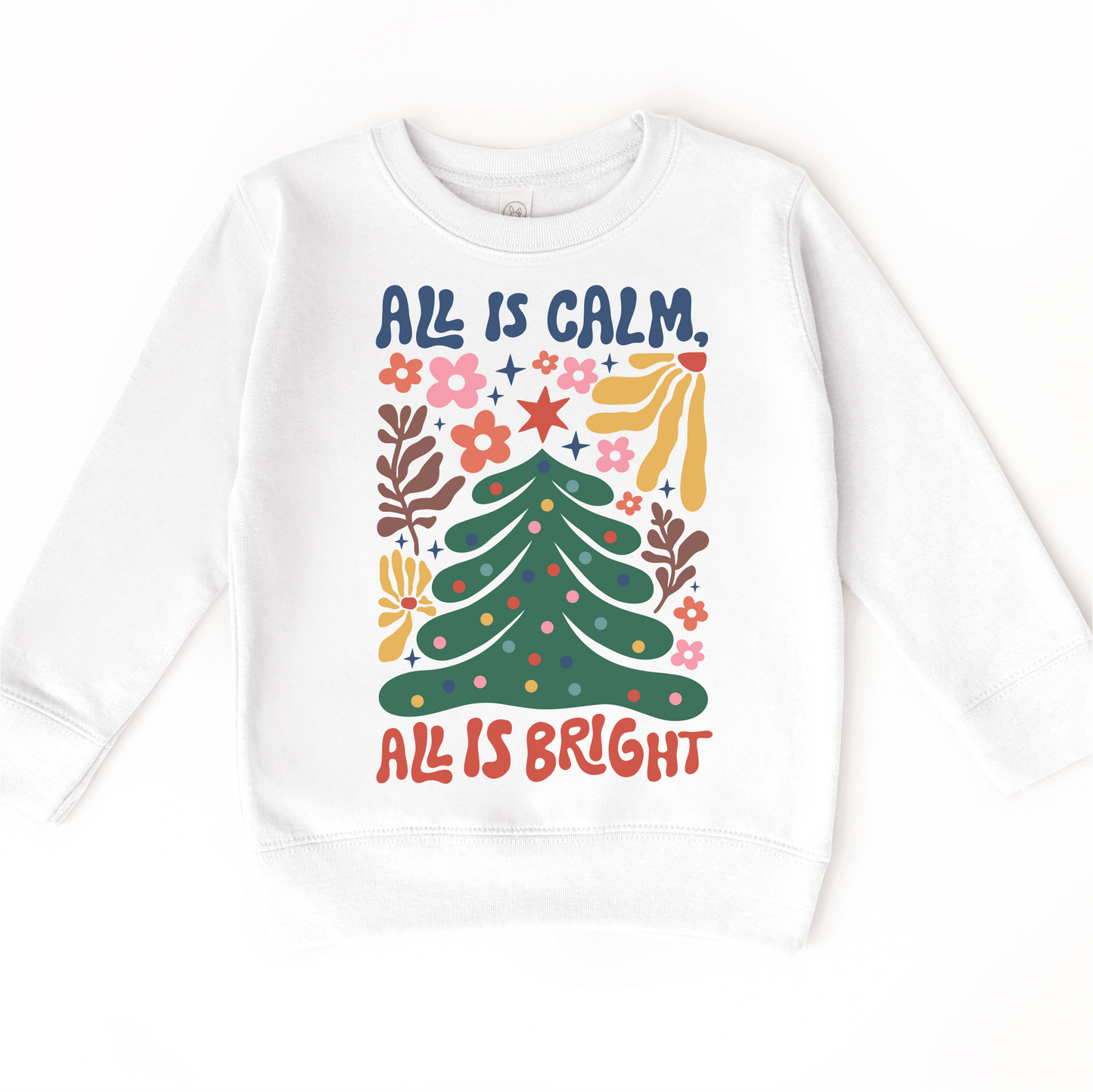 Boho All Is Calm All Is Bright Christmas Shirt -  Long Sleeve Tees & Sweatshirts