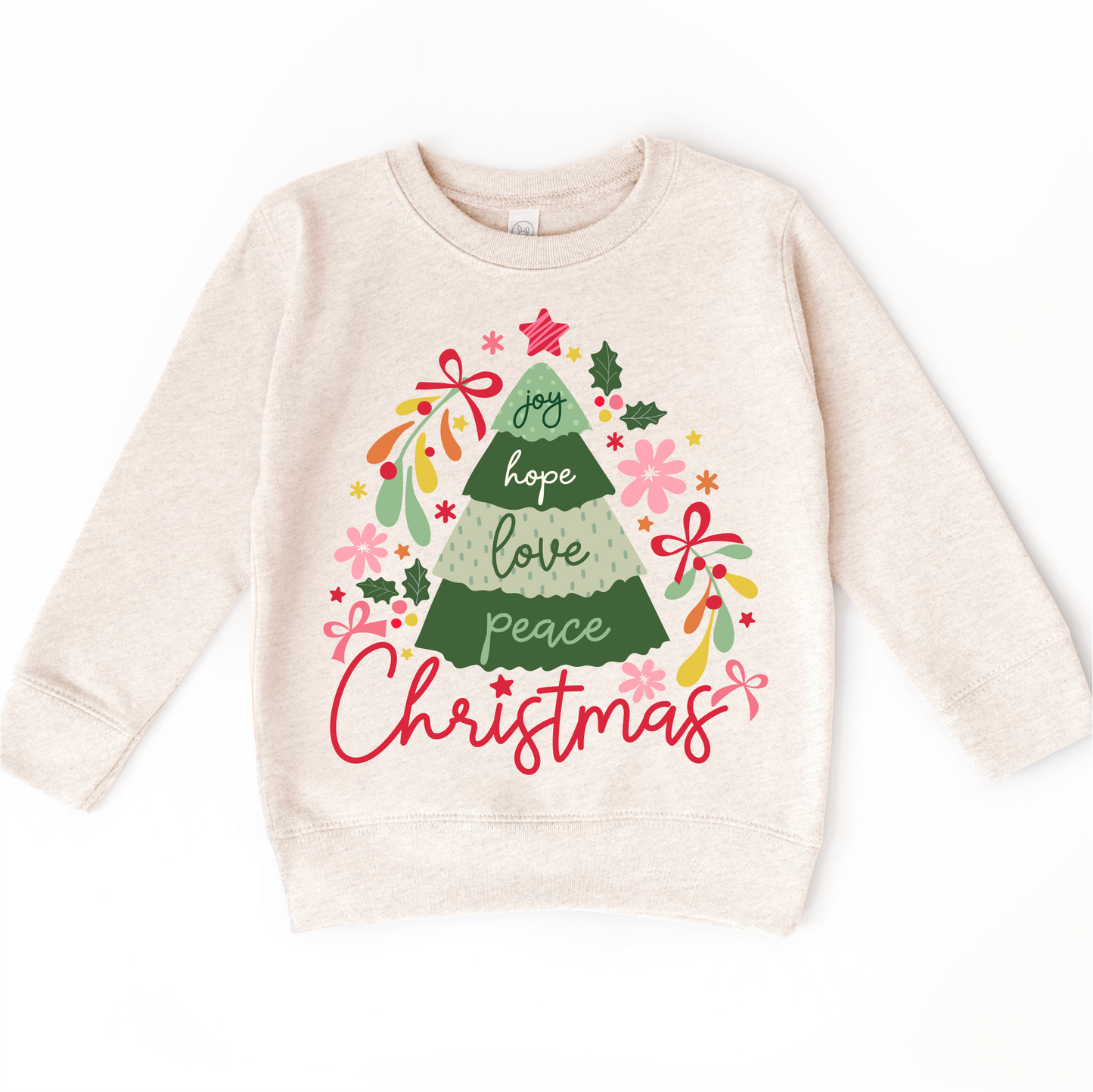 Boho Joy Hope Love Peace Christmas Shirt -  Long Sleeve Tees & Sweatshirts