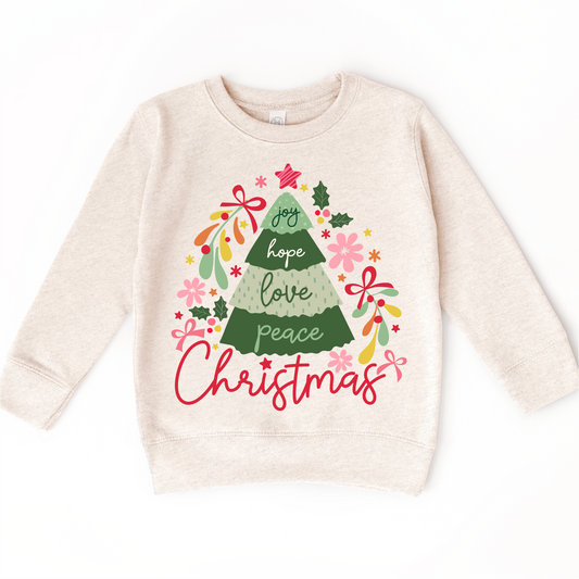 Boho Joy Hope Love Peace Christmas Shirt -  Long Sleeve Tees & Sweatshirts