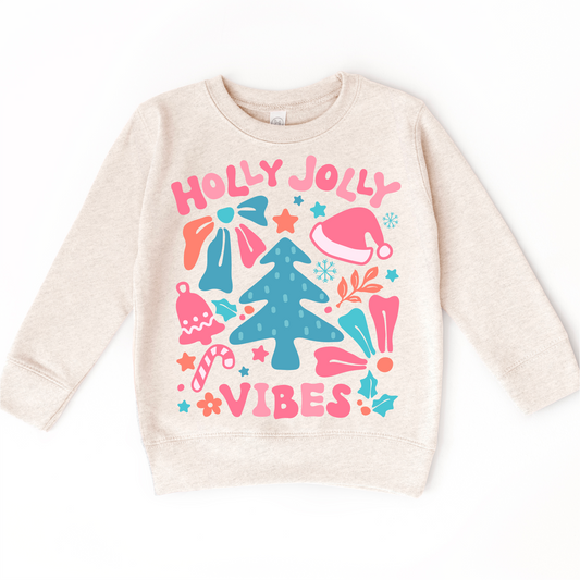 Boho Holly Jolly Vibes Christmas Shirt -  Long Sleeve Tees & Sweatshirts