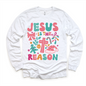 Boho Jesus Is The Reason Christmas Shirt -  Long Sleeve Tees & Sweatshirts