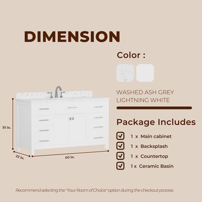 Caroline 60" Single Bath Vanity