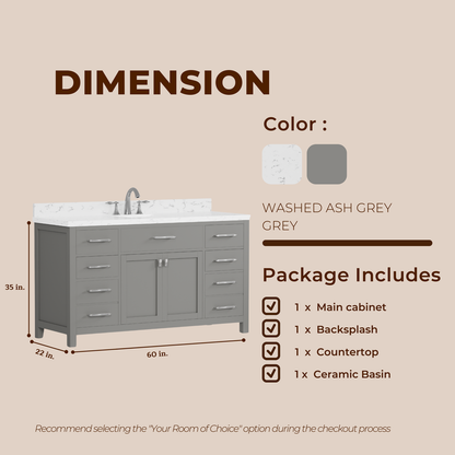 Caroline 60" Single Bath Vanity