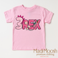 Girls 3 Rex Dinosaur Birthday  Shirt - Girls Birthday Tee