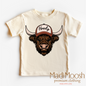 Howdy Highland Cow Western Shirt - Kids Country Tee