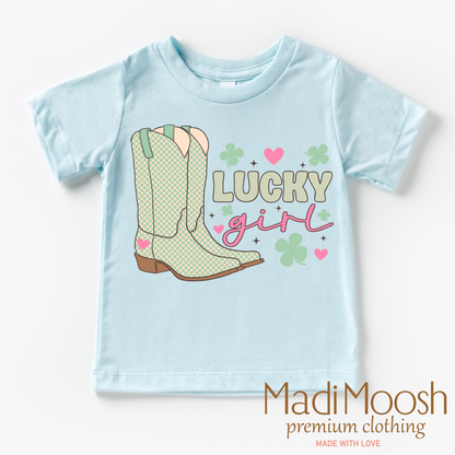 St. Patrick's Day Lucky Cowgirl Shirt - Retro Western St. Patrick's Day Tee