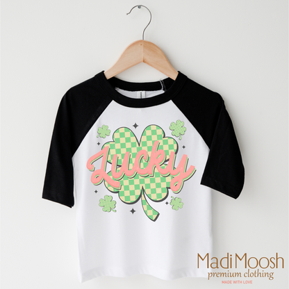 St. Patrick's Day Lucky Clover Shirt - Kids Retro St. Patrick's Day Tee