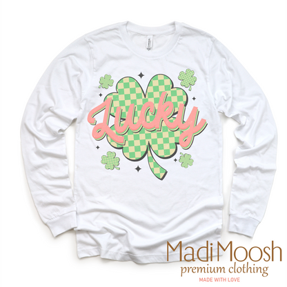 St. Patrick's Day Lucky Clover Shirt - Kids Retro St. Patrick's Day Tee