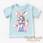 Eater Bunny Blowing Bubbles Shirt - Kids Retro Easter Bunny Tee