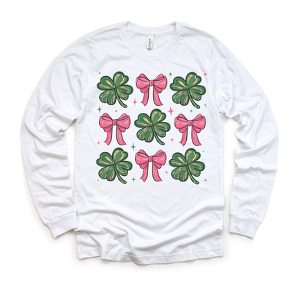 Clovers And Bows St. Patrick's Day Shirt - St. Patrick's Day Kids & Adult Tee