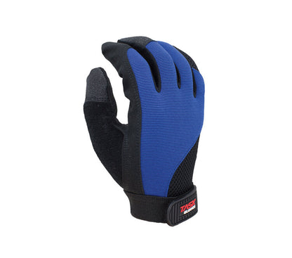 Task Gloves MT1002 Ergonomical Mechanic Synthetic Leather, Black palm/Blue back
