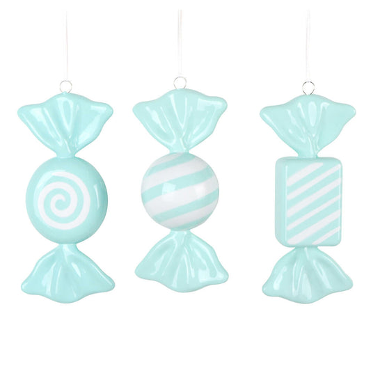 Santa's Sweet Shoppe Collection - 7.5" Luxe Enamel Candy Ornament - SET OF 3