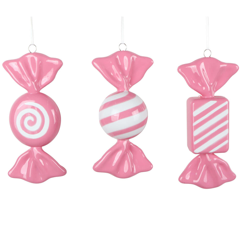 Santa's Sweet Shoppe Collection - 7.5" Luxe Enamel Candy Ornament - SET OF 3