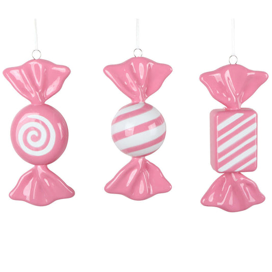 Santa's Sweet Shoppe Collection - 7.5" Luxe Enamel Candy Ornament - SET OF 3