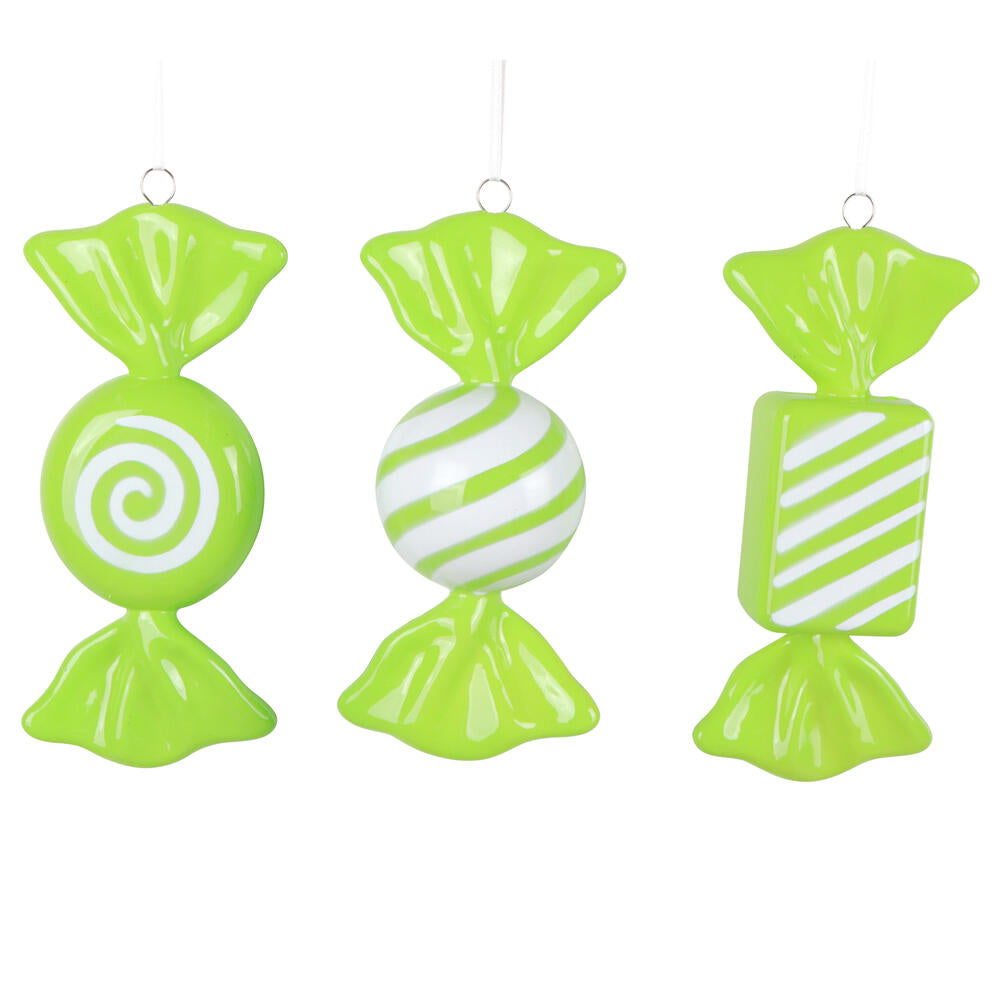 Santa's Sweet Shoppe Collection - 7.5" Luxe Enamel Candy Ornament - SET OF 3